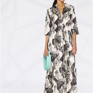 NWT Tory Burch Motif Printed Flared Maxi Dress